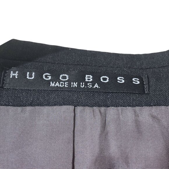 Hugo Boss Mens Blazer 40L Charcoal Light Wool Sport Jacket - Picture 6 of 11